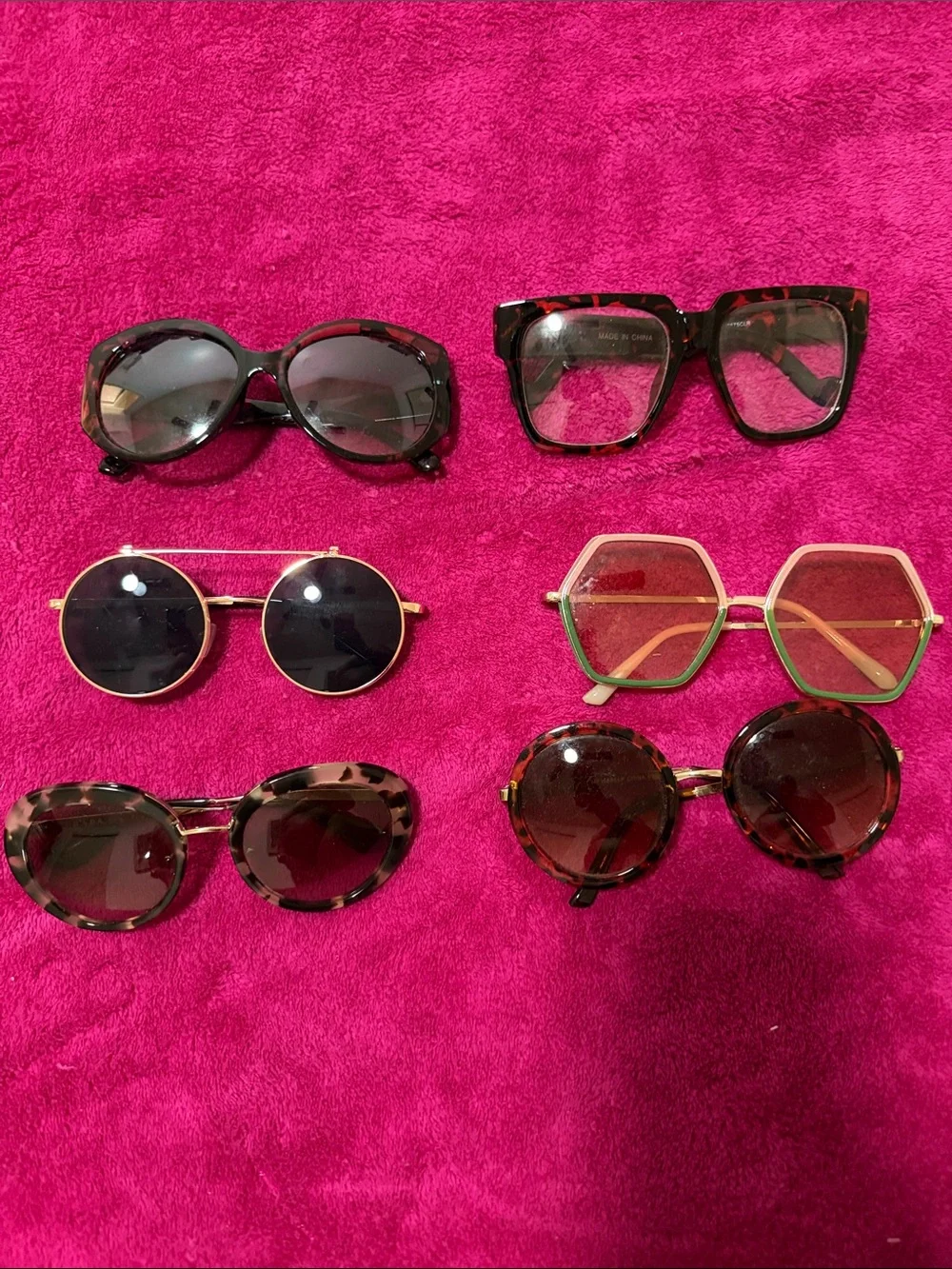 Assorted Women's Tortoiseshell and Gold Sunglasses Collection